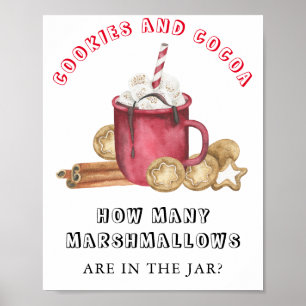 Poster Biscoitos e cacau Adivinhe quantos MARSHMALLOWS