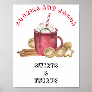 Poster Biscoitos e cacau - Doces e guloseimas baby shower