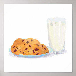 Poster biscoitos e leite