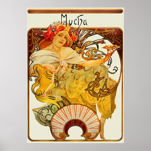 Poster Biscoitos Lefeure Utile de Alphonse Mucha (Frente)