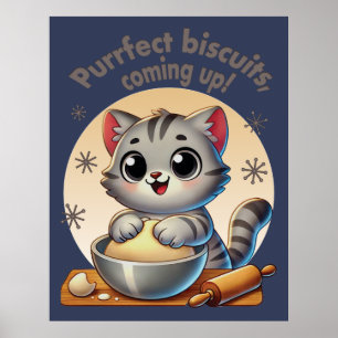 Poster "Biscoitos perfeitos, a caminho" Kneading Cat