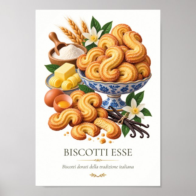 Poster Biscotti Esse – Vintage Italian Dessert (Frente)