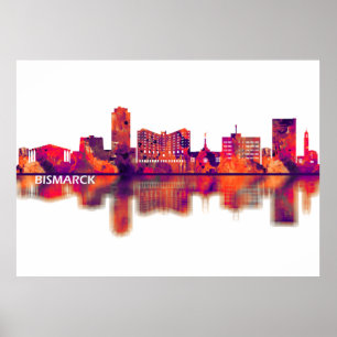 Poster Bismarck North Dakota Skyline