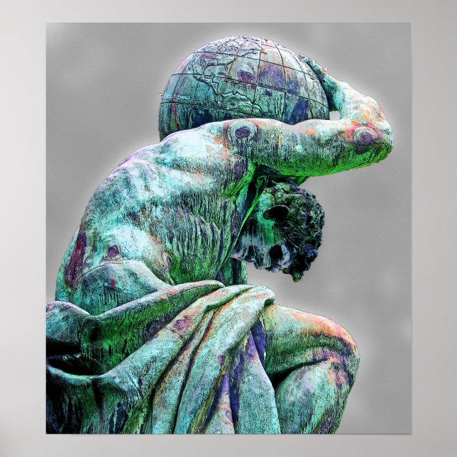 Póster Bismarck Statue, Berlim, Atlas de Deus Grego (5cps (Frente)