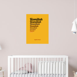 Poster Bismillah Typografia Yellow Banana Nursery Custom