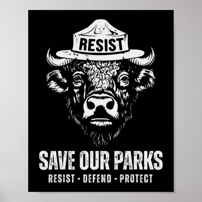 Poster Bison Bear Salva Nosso Campo Anti Trump Men (Frente)