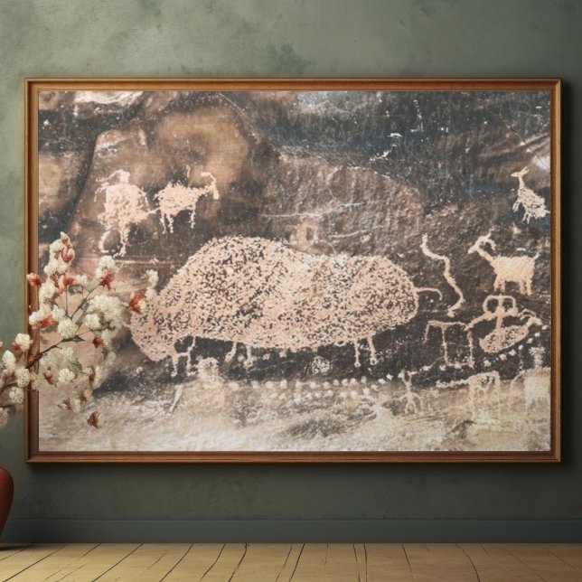 Poster Bison Pictografe, 9 Mile Canyon, Utah (Criador carregado)