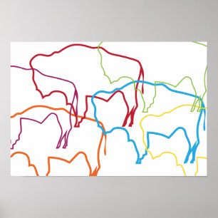 Poster bison primitivo blur