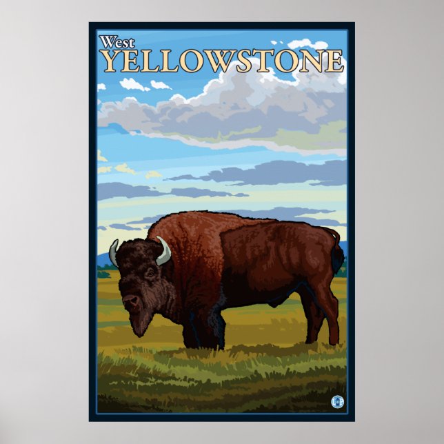 Póster Bison Scene - West Yellowstone, Montana (Frente)
