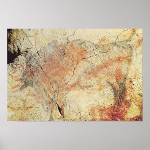 Póster Bisonte, das cavernas em Altamira, c.15000 BC