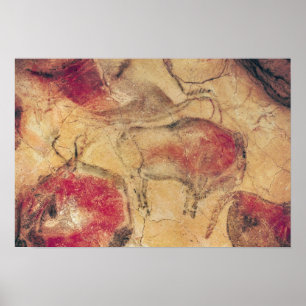 Poster Bisontes, das cavernas em Altamira, c.15000 BC