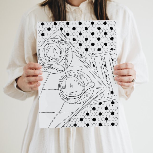 Poster Bistro Hallway de Paris Negra e Branca (Criador carregado)