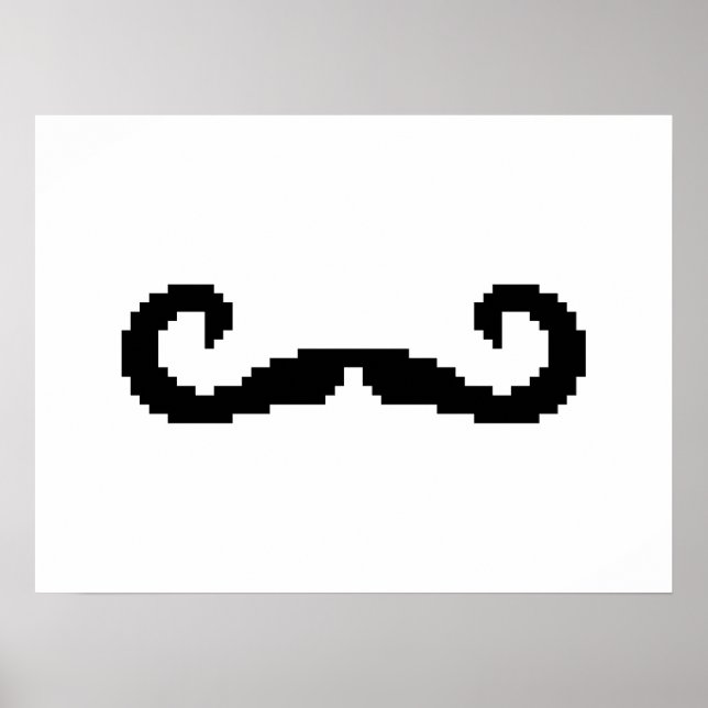 Poster Bit Pixel Handlebar Mustache (Frente)