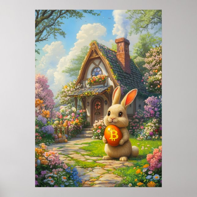 Poster Bitmoeda Rabbit Hole Páscoa Bunny Wall Art (Frente)