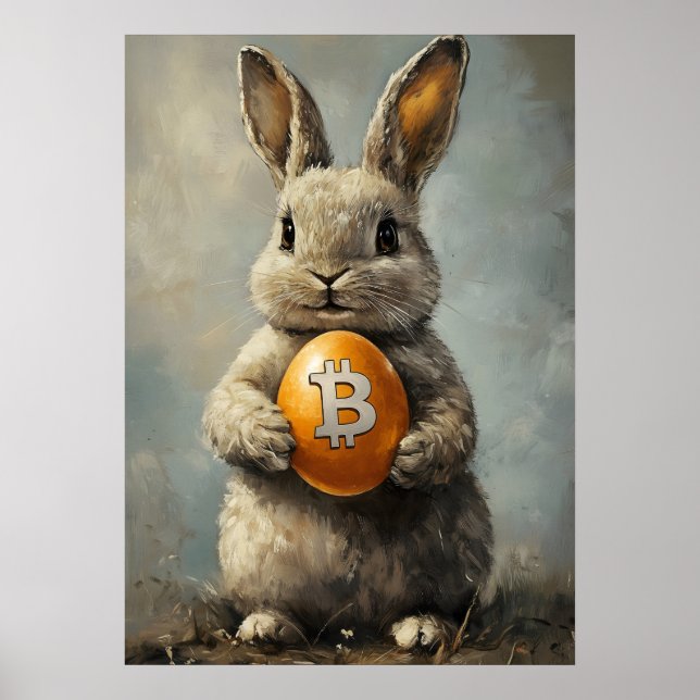 Poster Bitmoney Rabbit Hole Crypto Wall Art (Frente)