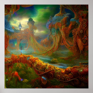 Poster Bizarre Alienígena Sonho de Lúcia do Lago Ornament