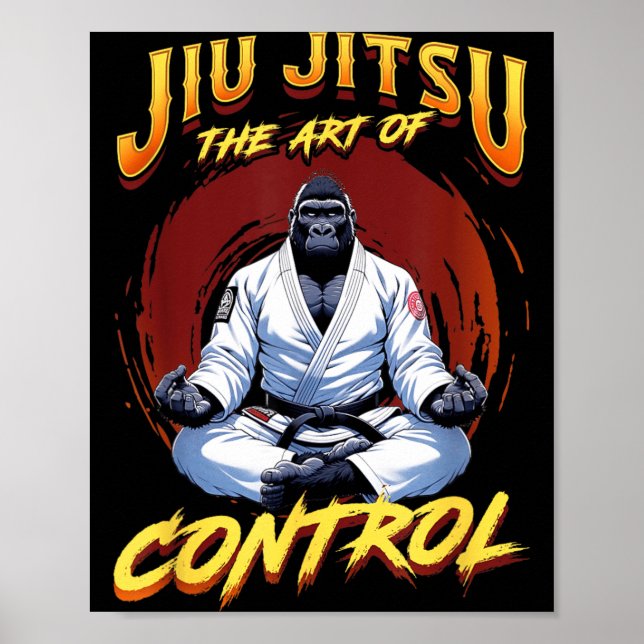 Poster BJJ A Arte do Controle - Grande Jiu Jitsu de Grapp (Frente)