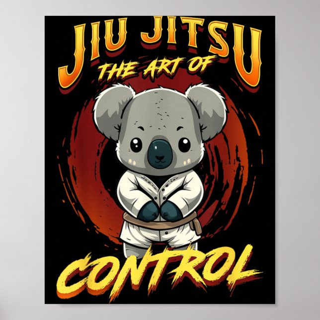 Poster BJJ A Arte do Controle - Grappling Jiu Jitsu fofo (Frente)