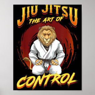 Poster BJJ A Arte do Controle - Grappling Jiu Jitsu Leão