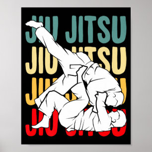 Poster BJJ Jiu Jitsu Brasileiro Crianças Meninos Homens J