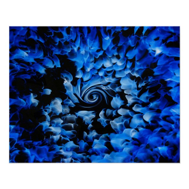 Póster Black And Blue Glass Abstract  (Frente)