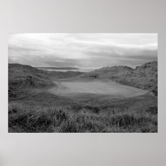 Póster Black and white Ballybunion liga campo de golfe