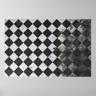 Poster Black and white harlequin graphic