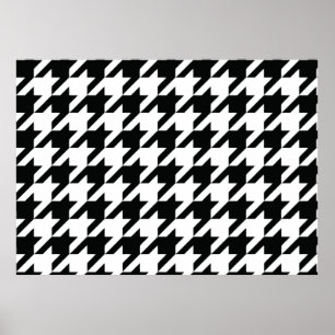 Poster Black and White Houdstooth Pattern