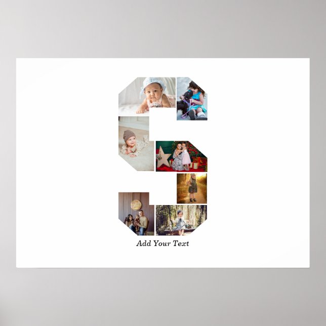 Poster Black and White Letter S Photo Collage (Frente)