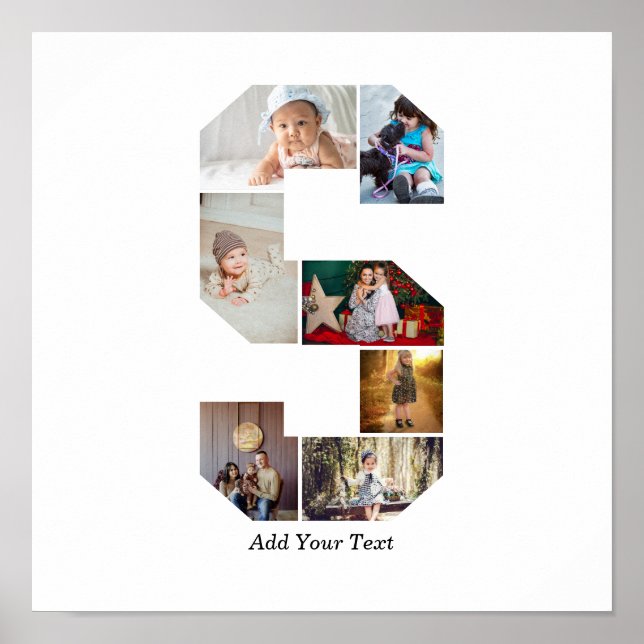 Poster Black and White Letter S Photo Collage (Frente)