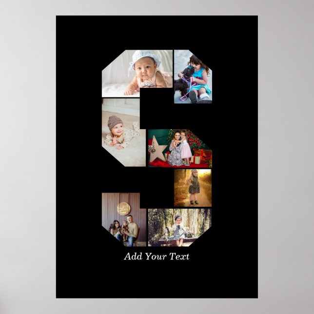 Poster Black and White Letter S Photo Collage (Frente)