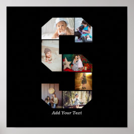 Poster Black and White Letter S Photo Collage