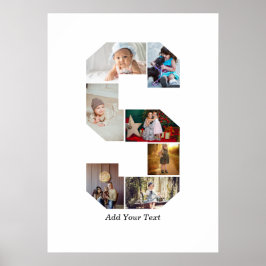 Poster Black and White Letter S Photo Collage