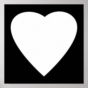 Póster Black and White Love Heart Design.