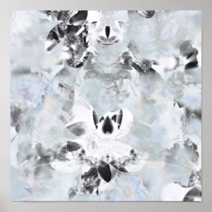 Poster Black and white luxurious abstract modern art