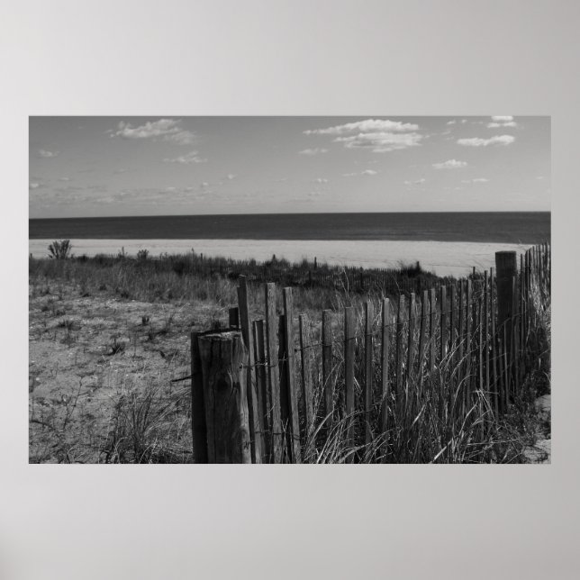 Poster Black and White New Jersey Beach (Frente)