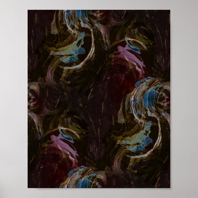 Poster Black Atomic Abstrato Art (Frente)