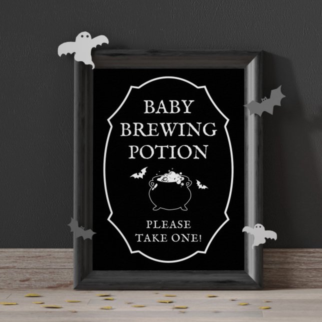 Poster Black  Baby Brewing Potion Halloween Baby Shower (Criador carregado)