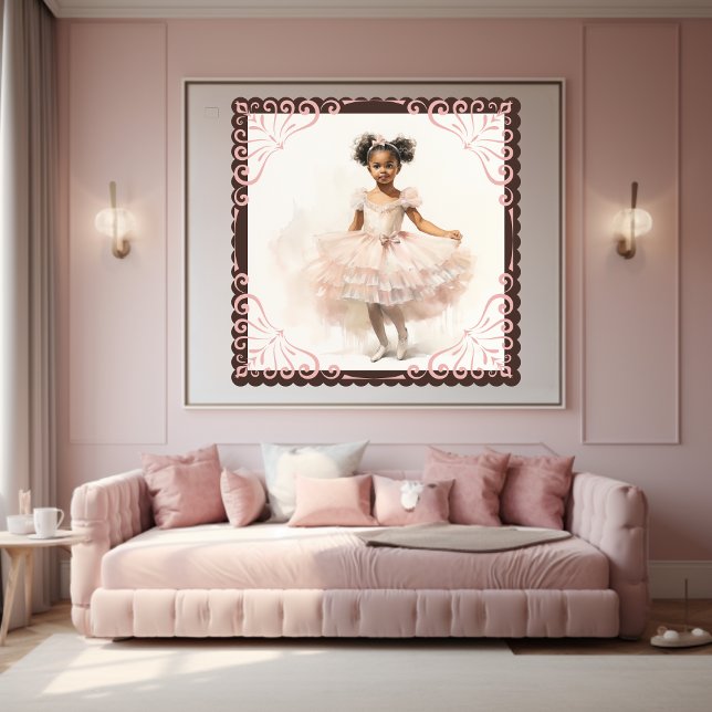 Poster Black Ballerina, Pale Pink Tutu, Ponytails, Fita (Criador carregado)