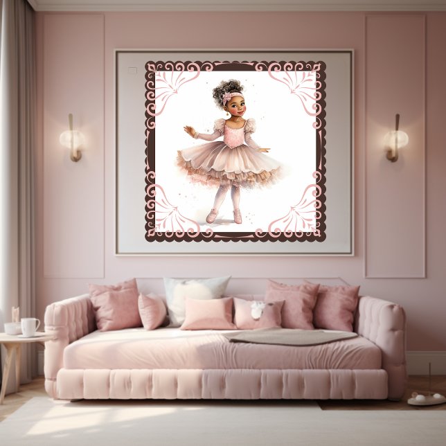 Poster Black Ballerina, Pink Tutu, Floral Headband (Criador carregado)