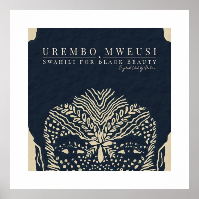 Poster Black Beauty African Woman Tribal Face Markings (Frente)