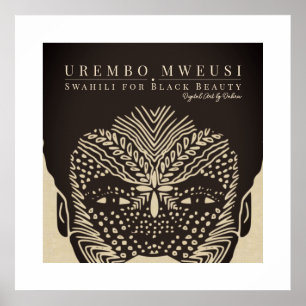 Poster Black Beauty African Woman Tribal Face Markings