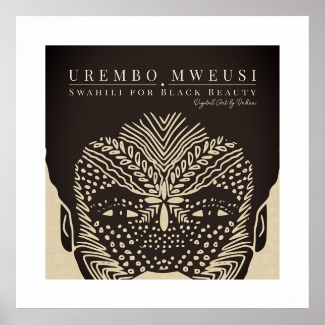 Poster Black Beauty African Woman Tribal Face Markings (Frente)