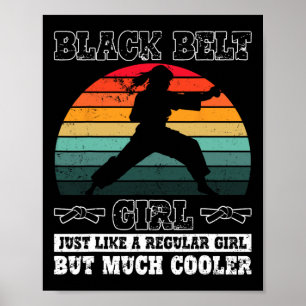Poster Black Belt Girl Karate Black Belt Promoção Black B