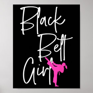 Poster Black Belt Girl Karate Jiu Jitsu Taekwondo Martial