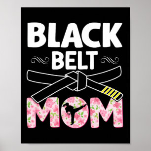 Poster Black Belt Mãe Floral Tkd Taekwondo Karate Martial
