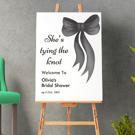 Poster Black Bow She's Tying the Knot Bridal Shower 