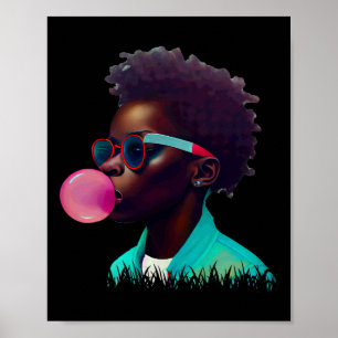Poster Black Boy Joy Bubble Gum Divertido African Melanin