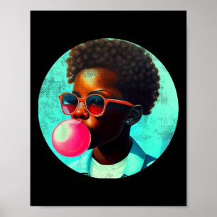 Poster Black Boy Joy Bubble Gum Divertido African Melanin