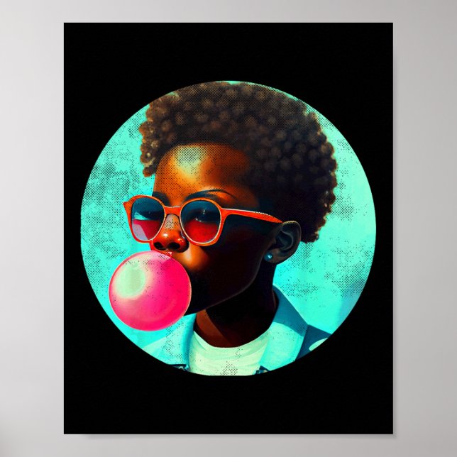Poster Black Boy Joy Bubble Gum Divertido African Melanin (Frente)